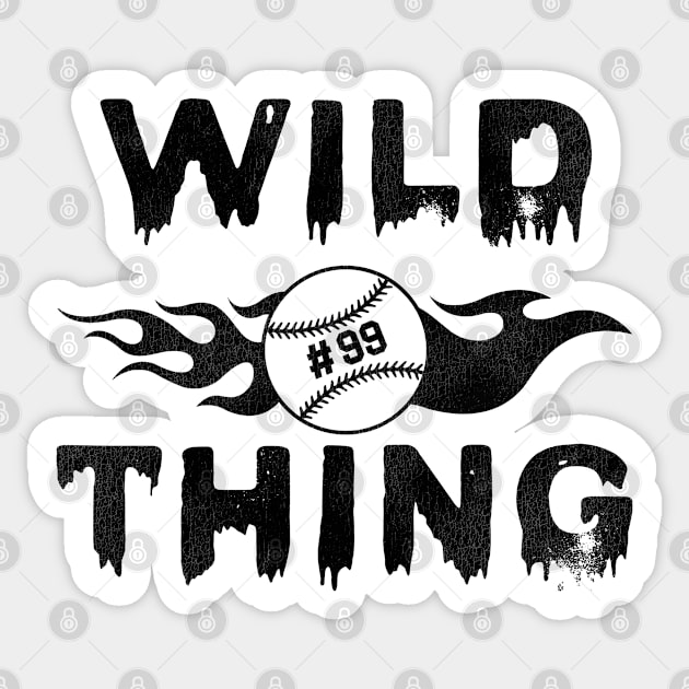 WILD THING Ricky Vaughn 'The Heater' Sticker by darklordpug